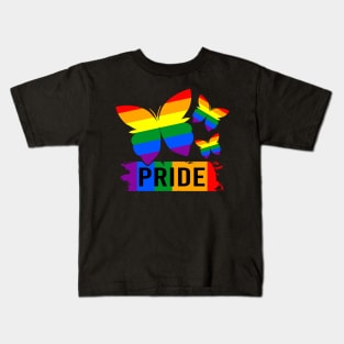 Rainbow Butterflies - Gay Pride Kids T-Shirt